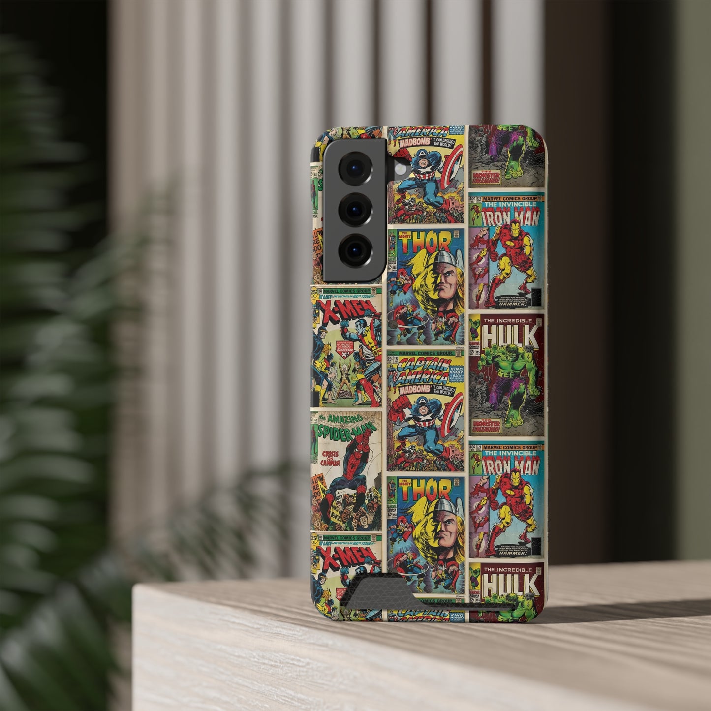 Marvel Comic Book Cover Collage Phone Case With Card Holder