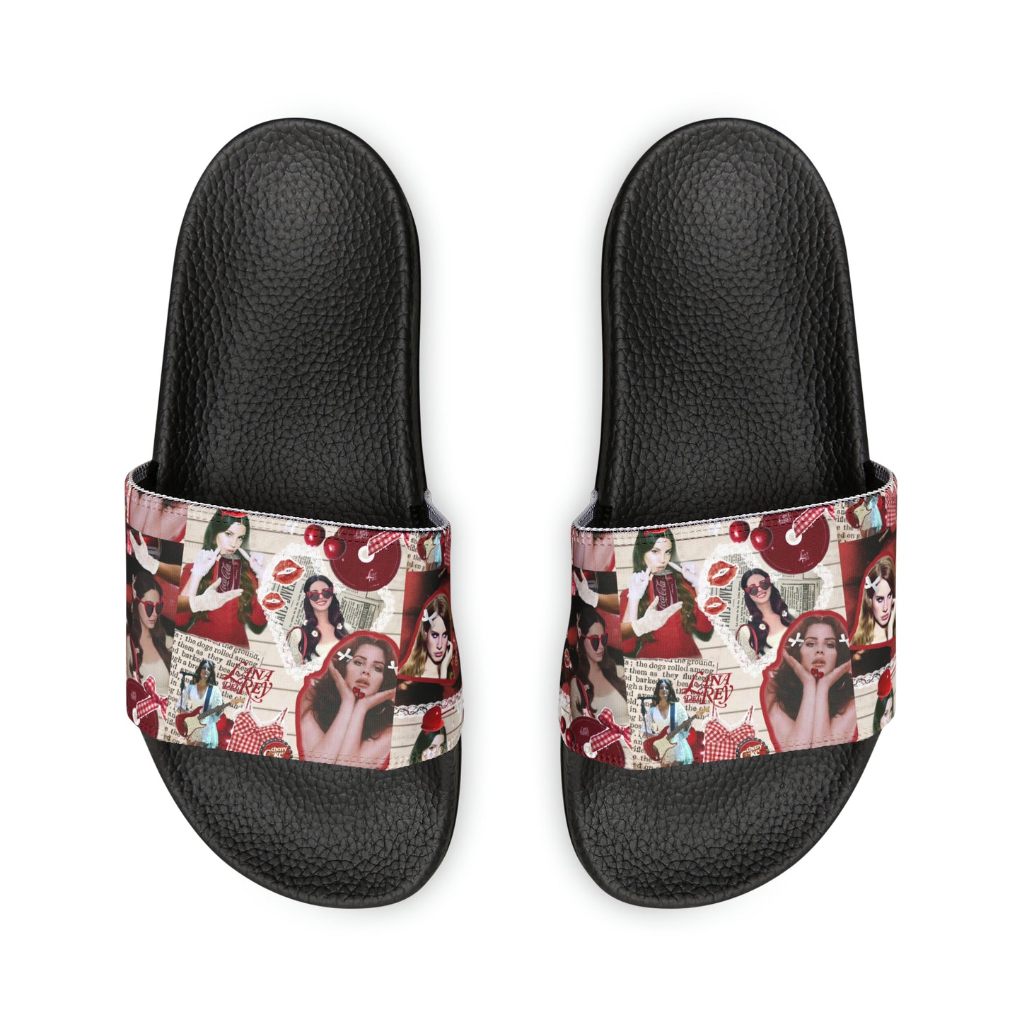 Lana Del Rey Cherry Coke Collage Youth Slide Sandals