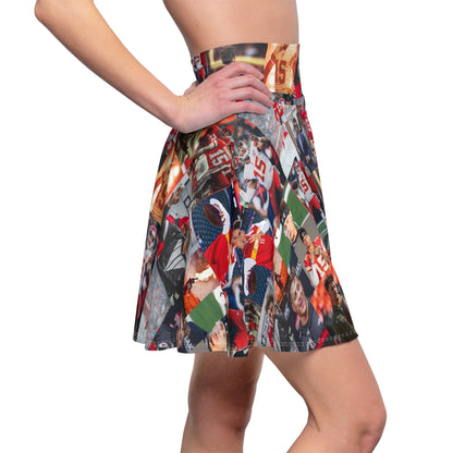 Patrick Mahomes Chiefs MVPAT Photo Collage Women's Skater Skirt