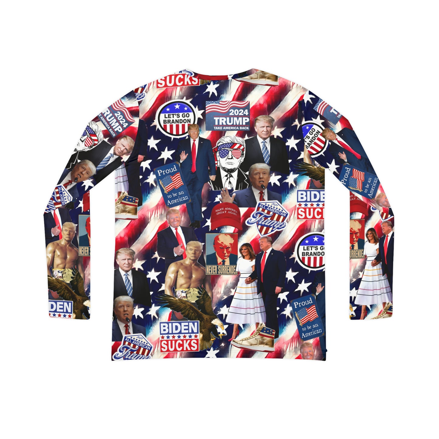 Donald Trump 2024 MAGA Montage Women's Long Sleeve V-neck Shirt