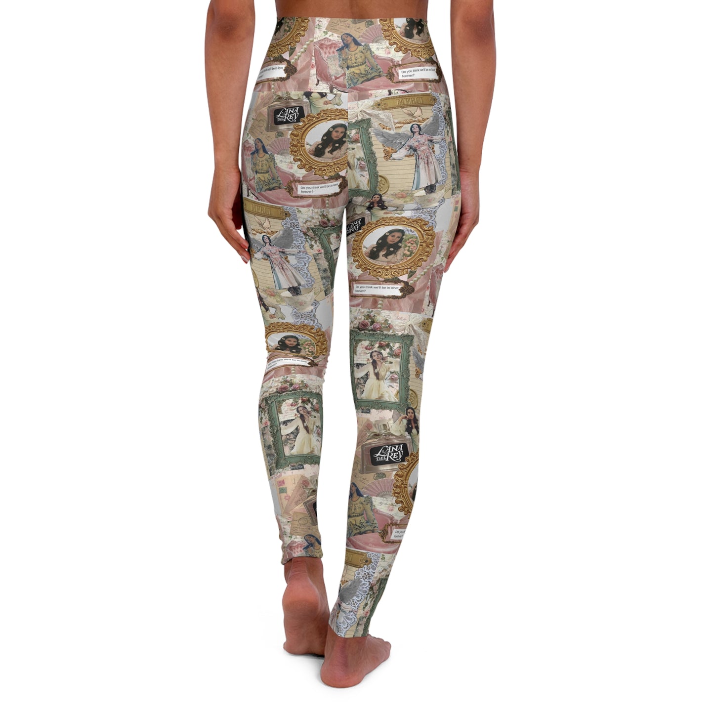 Lana Del Rey Victorian Collage High Waisted Yoga Leggings