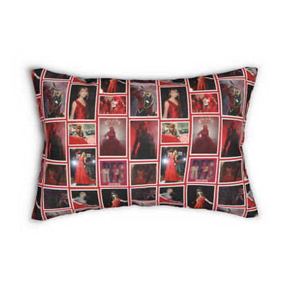 Taylor Swift Red Era Collage Polyester Lumbar Pillow