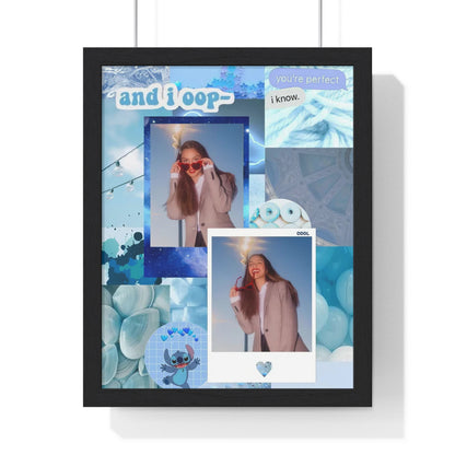 Olivia Rodrigo Light Blue Aesthetic Collage Framed Print