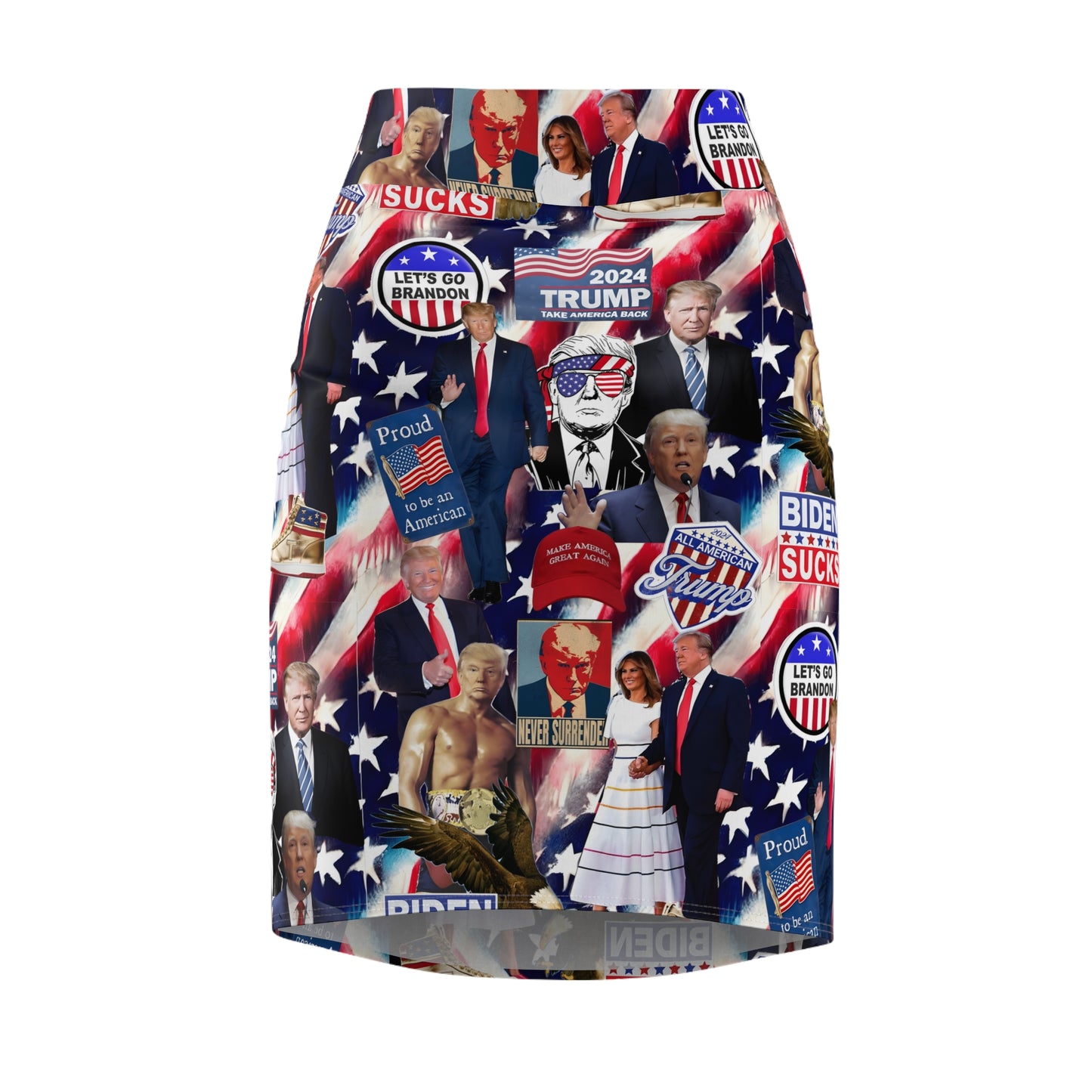 Donald Trump 2024 MAGA Montage Women's Pencil Skirt