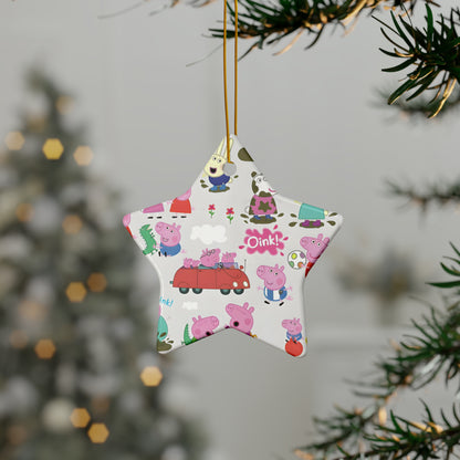 Peppa Pig Oink Oink Collage Ceramic Ornaments (1pc, 3pcs, 5pcs, 10pcs)