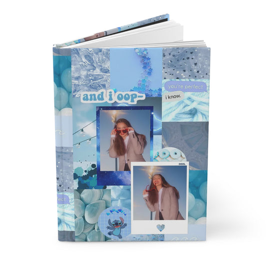 Olivia Rodrigo Light Blue Aesthetic Collage Hardcover Journal