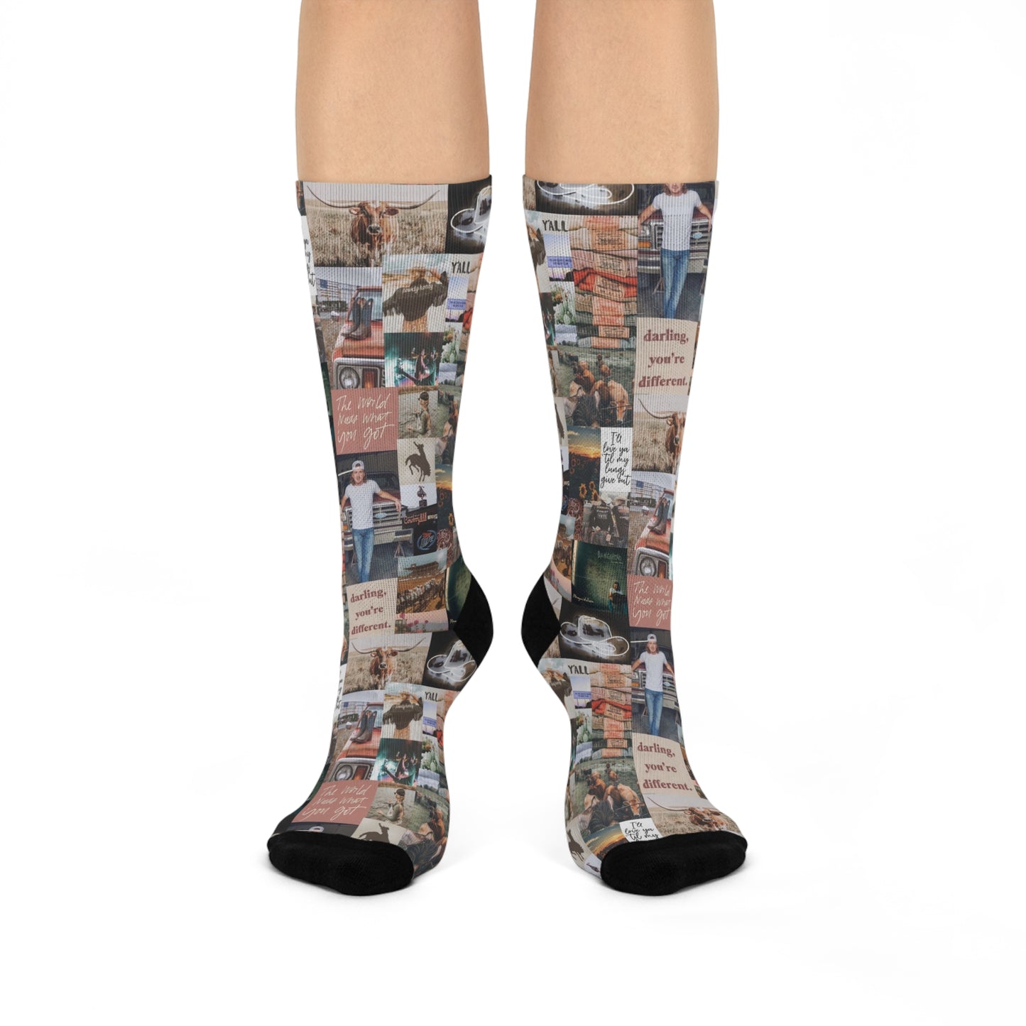 Morgan Wallen Darling You're Different Collage Cushioned Crew Socks