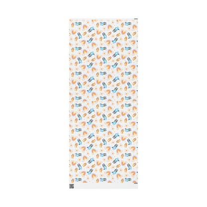 Bluey Rainbows & Flowers Pattern Gift Wrapping Paper