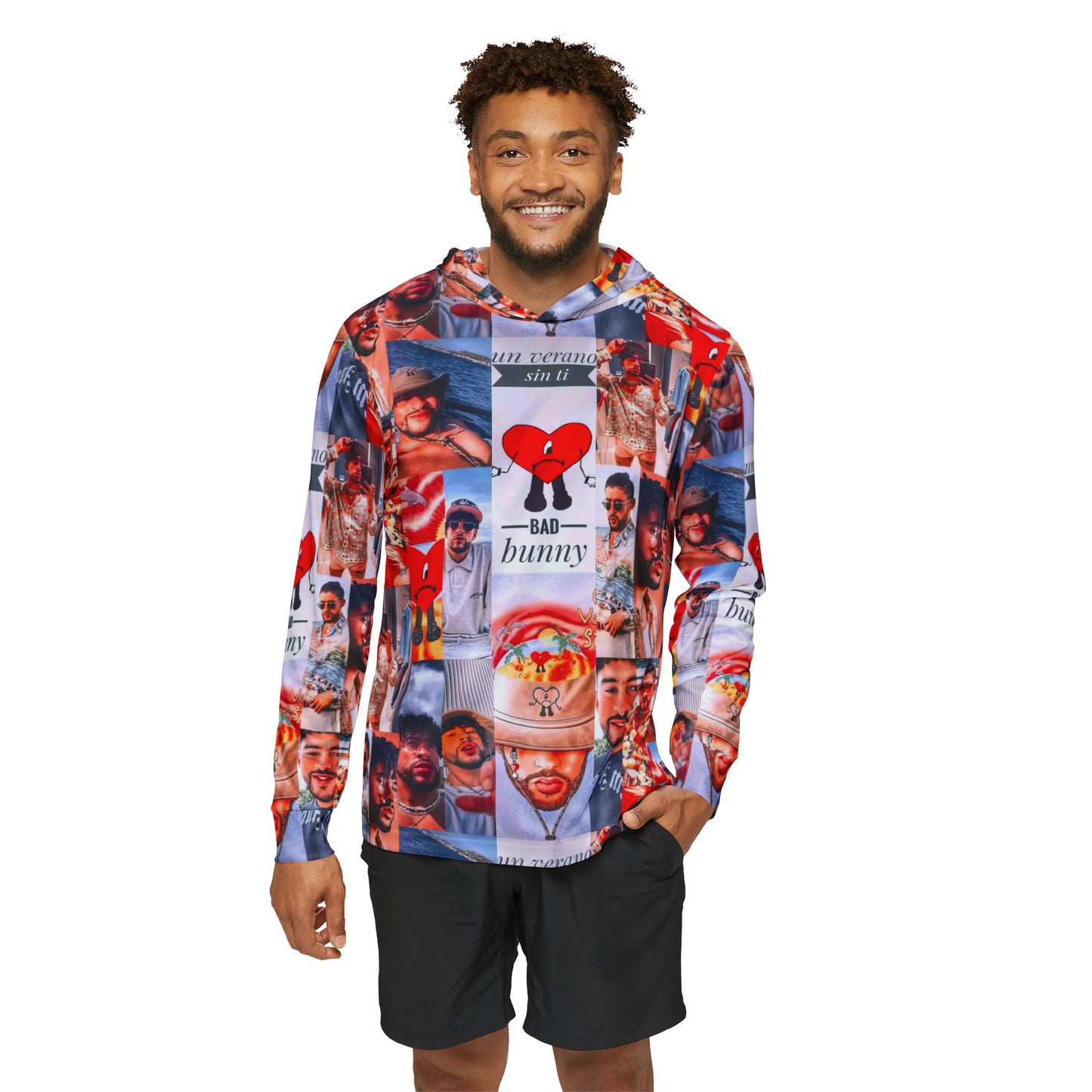 Bad Bunny Un Verano Sin Ti Photo Collage Men's Sports Warmup Hoodie