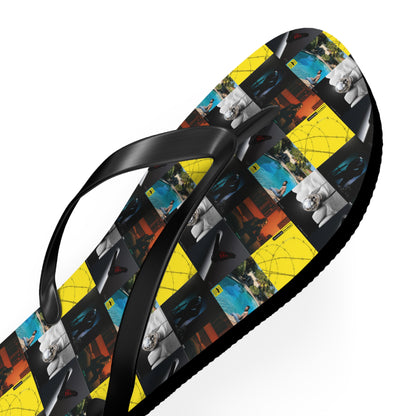 Post Malone On Tour Collage Flip Flops