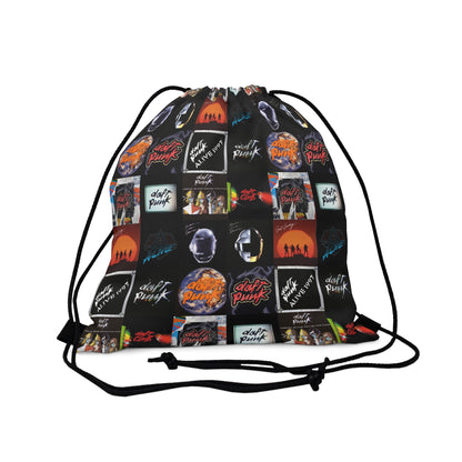 Daft Punk Album Cover Art Collage Outdoor Drawstring Bag