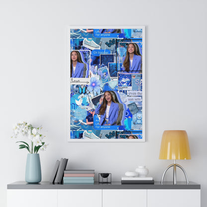 Olivia Rodrigo Blue Aesthetic Collage Framed Print