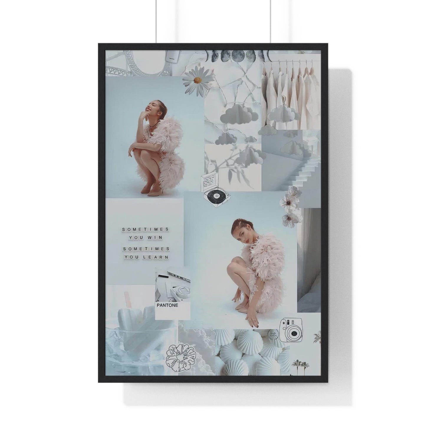 Olivia Rodrigo White Aesthetic Collage Framed Print