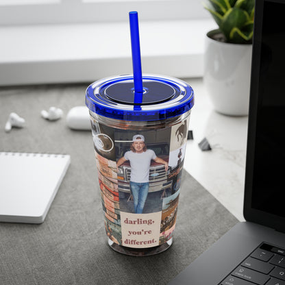 Morgan Wallen Darling You're Different Collage Sunsplash Tumbler with Straw