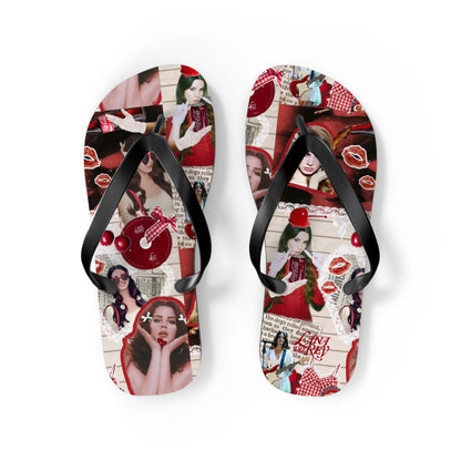 Lana Del Rey Cherry Coke Collage Flip Flops