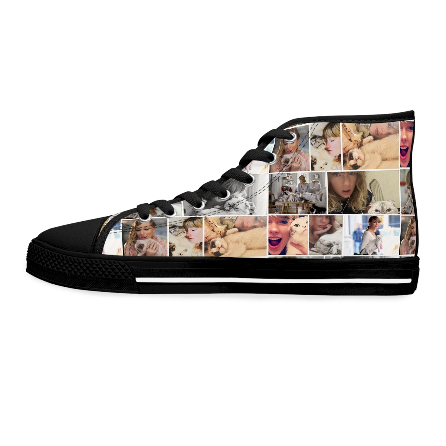 Taylor Swift's Cats Collage Pattern Women's High Top Sneakers