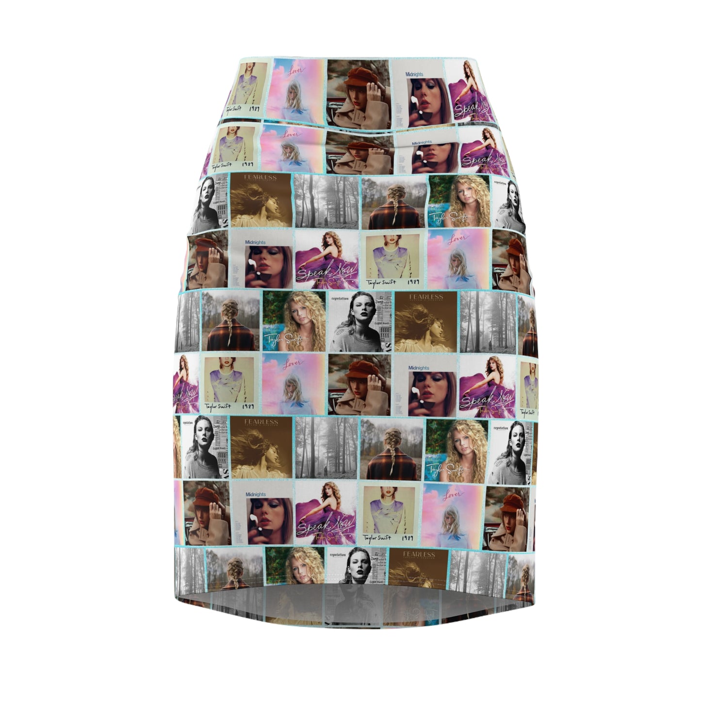 Taylor Swift Album Art Collage Pattern Women's Pencil Skirt