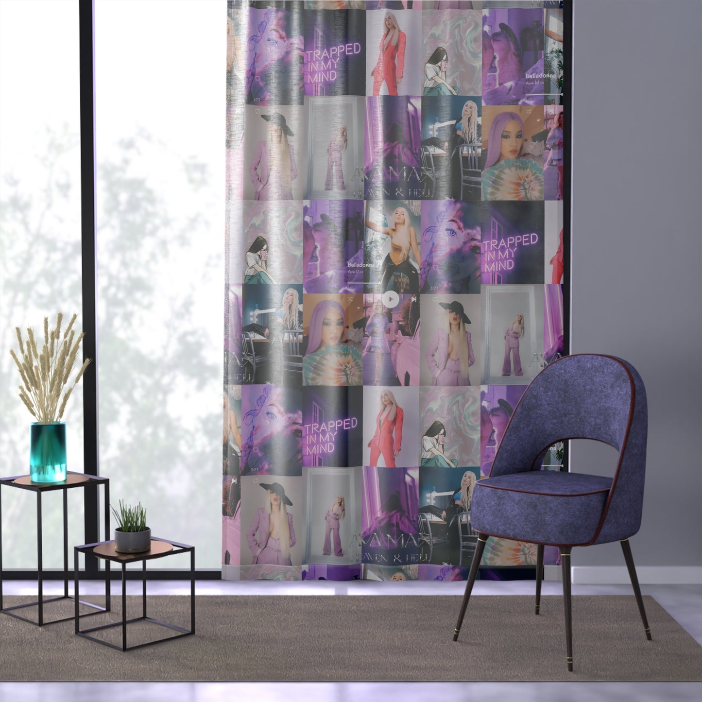 Ava Max Belladonna Photo Collage Window Curtain