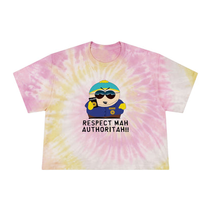 South Park Cartman Respect Mah Autheritah! Women's Tie-Dye Crop Tee