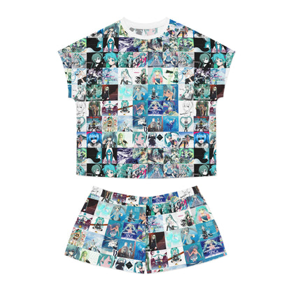 Hatsune Miku Album Cover Collage Women's Short Pajama Set