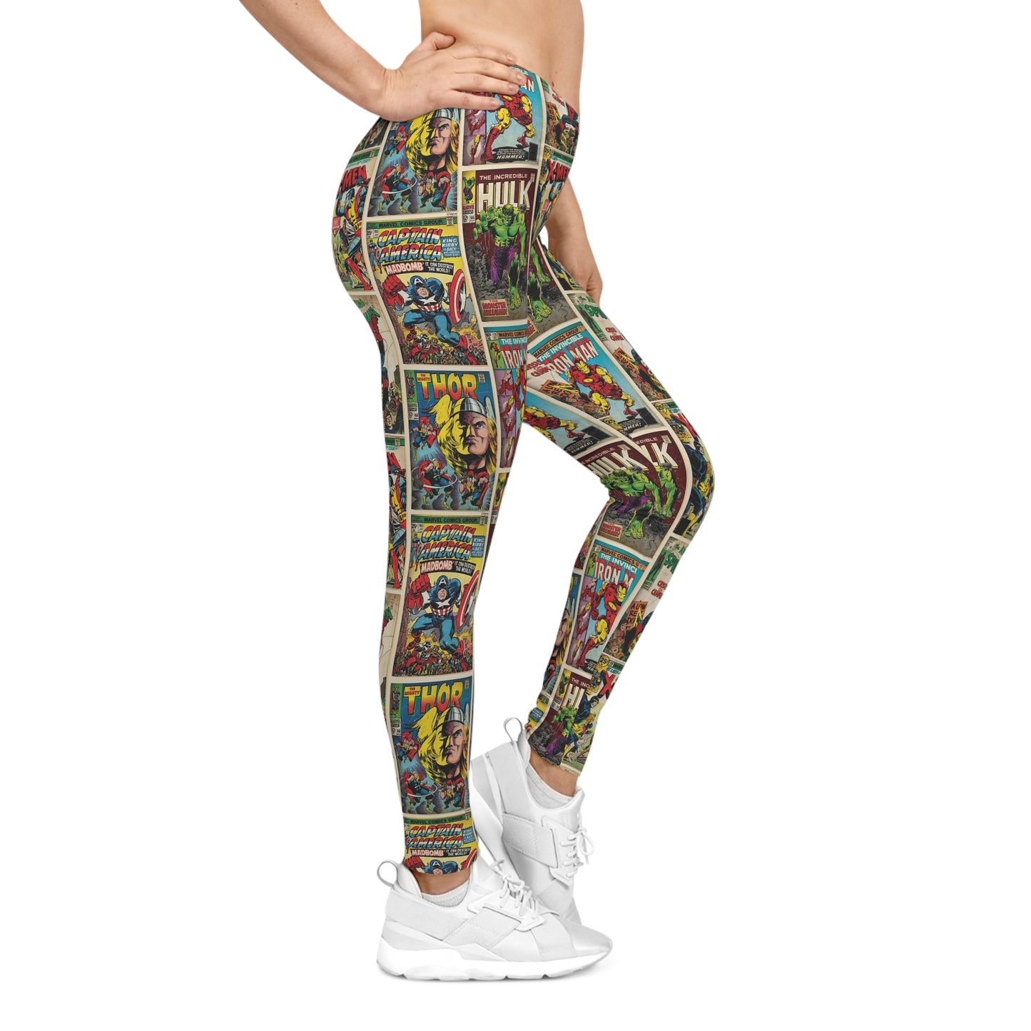 Marvel Comic Book Cover Collage Women's Casual Leggings