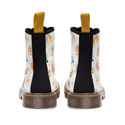 Bluey Rainbows & Flowers Pattern Women's Canvas Boots