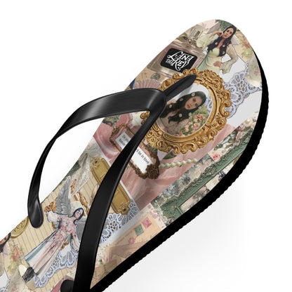 Lana Del Rey Victorian Collage Flip Flops