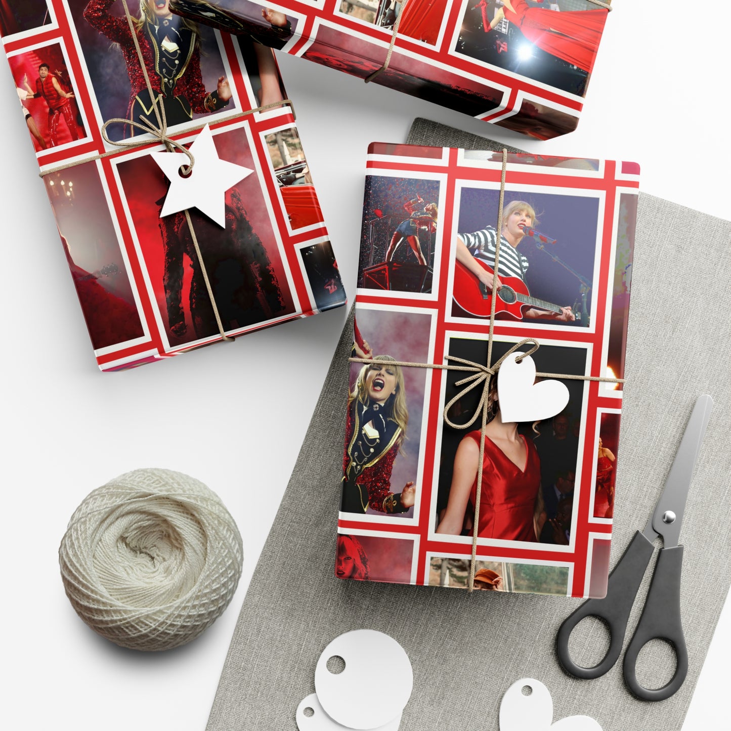 Taylor Swift Red Era Collage Gift Wrap Paper