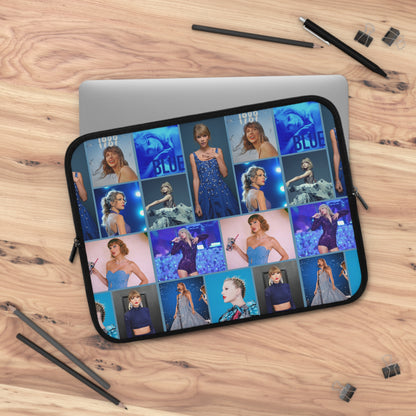 Taylor Swift Blue Aesthetic Collage Laptop Sleeve