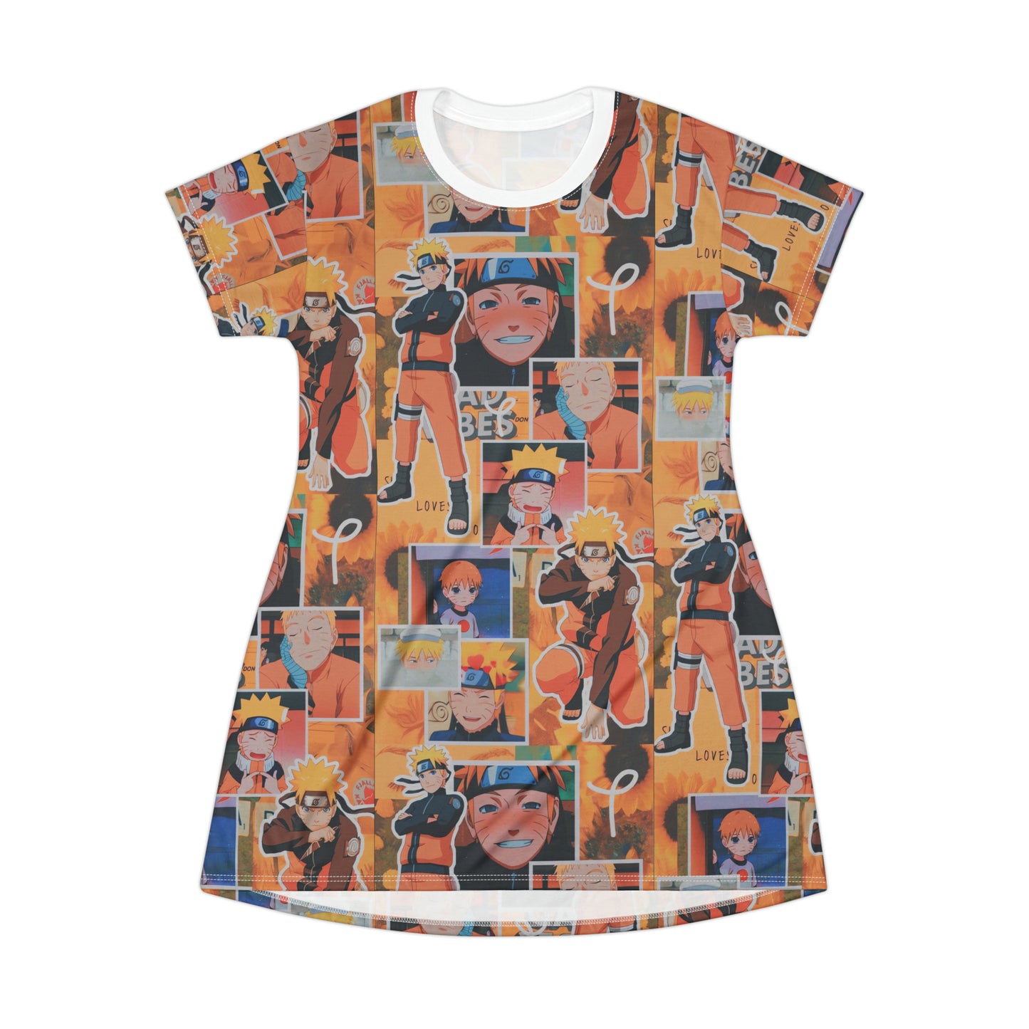 Naruto Uzumaki Sunflower Blaze Collage T-Shirt Dress
