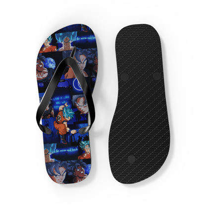 Dragon Ball Z Saiyan Moonlight Collage Flip Flops