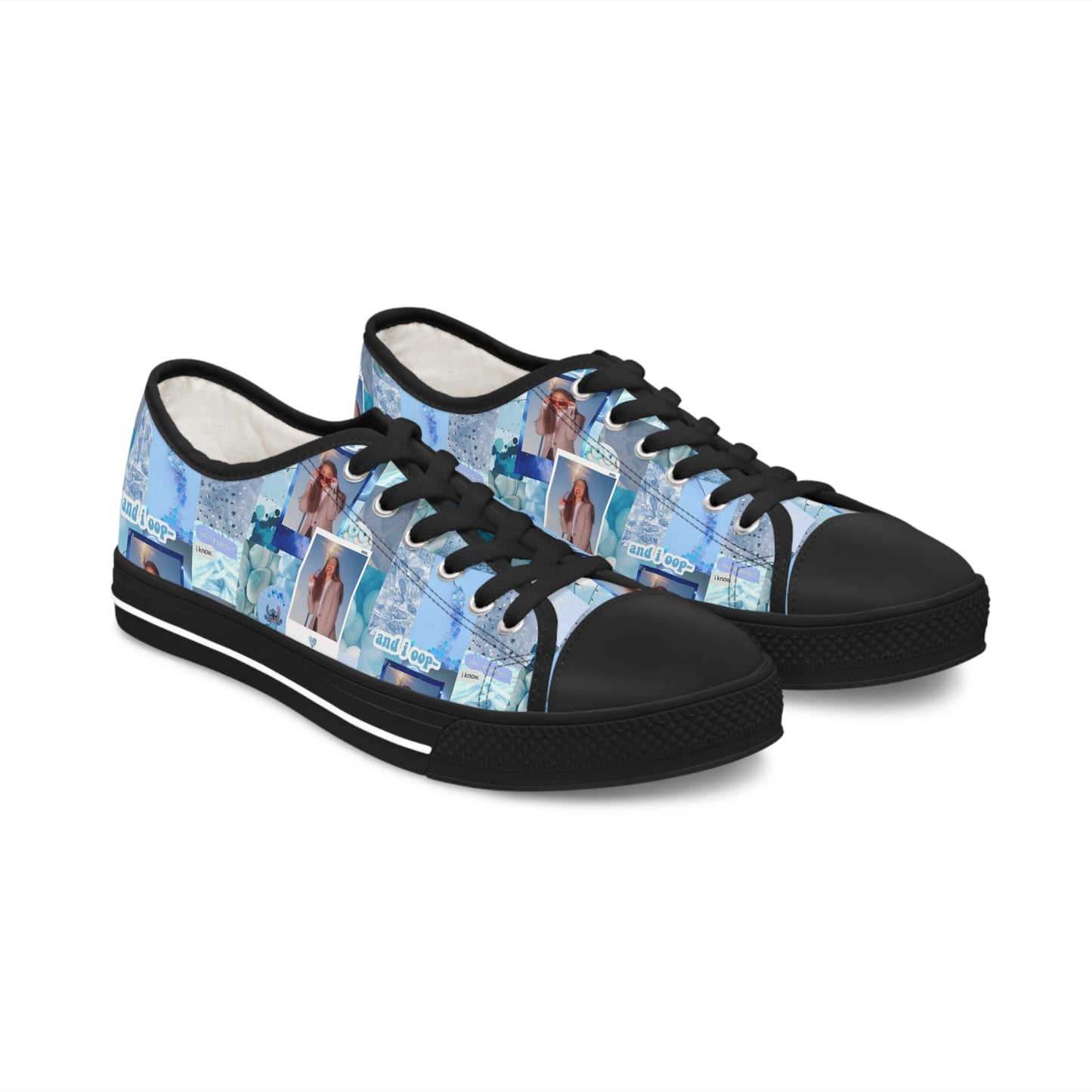 Olivia Rodrigo Light Blue Aesthetic Collage Women's Low Top Sneakers