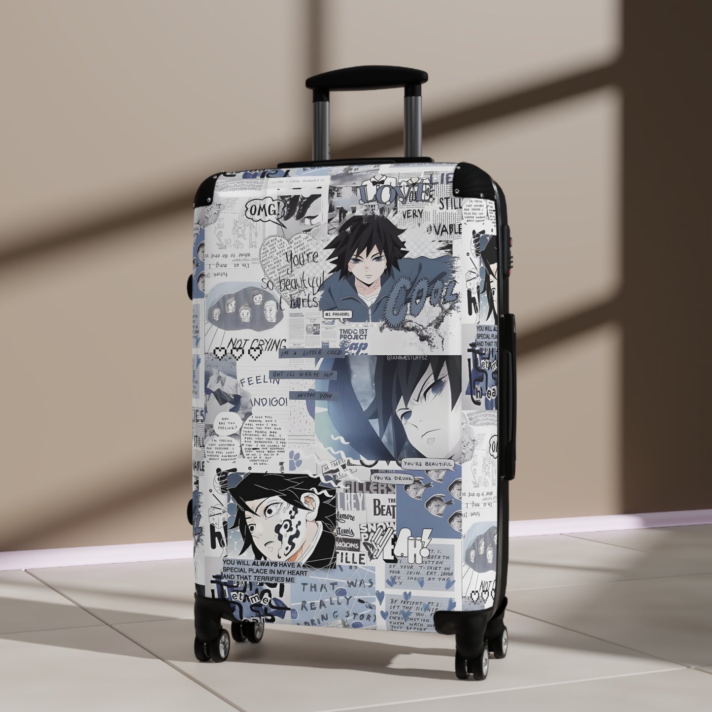 Demon Slayer Giyu Aesthetic Collage Suitcase