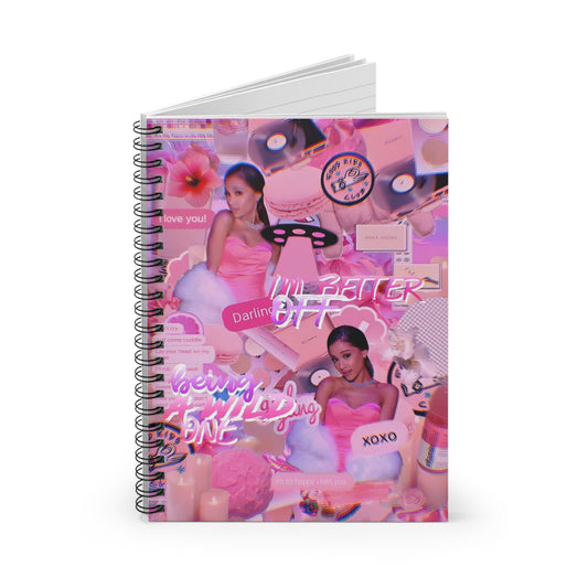 Ariana Grande Purple Vibes Collage Ruled Line Spiral Notebook