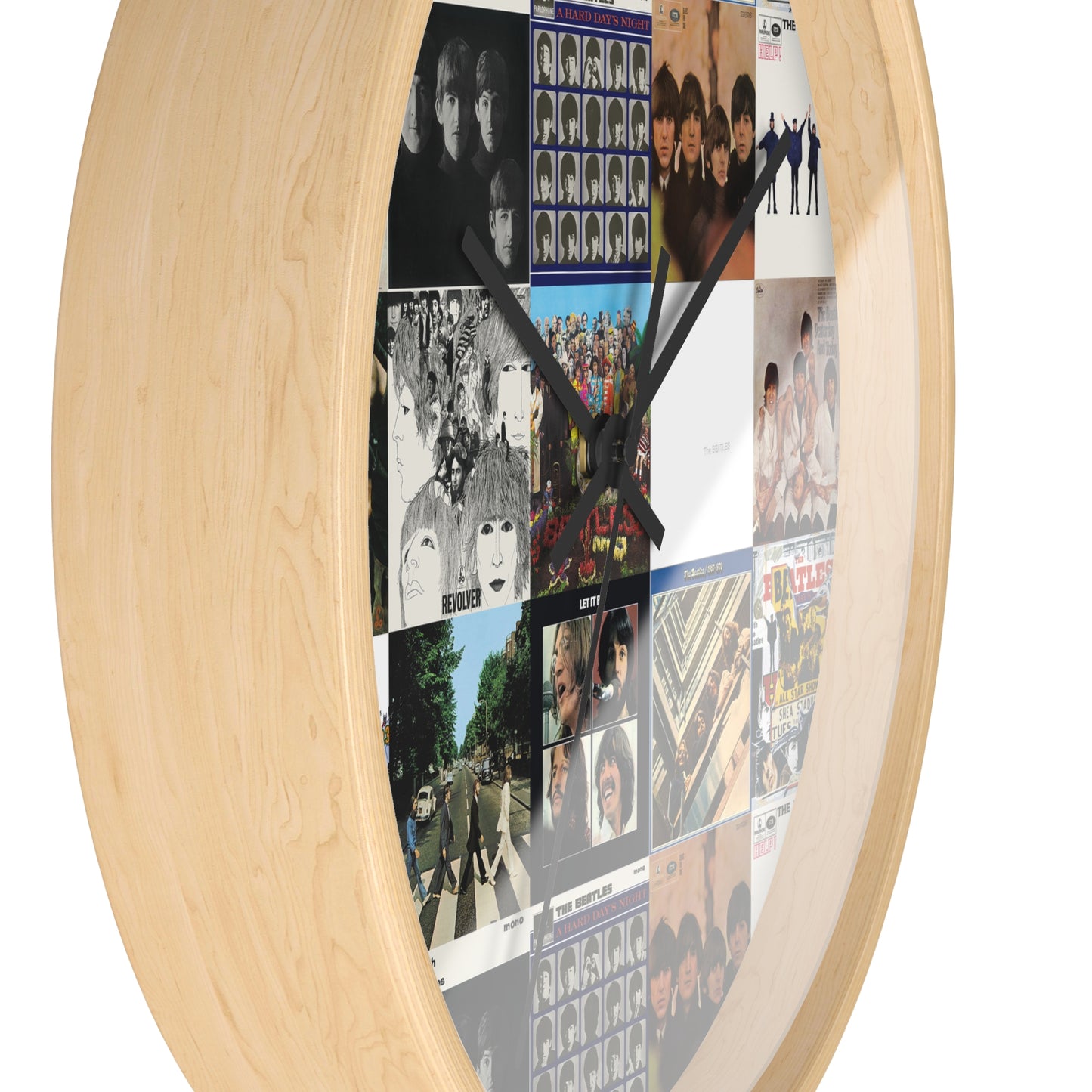 The Beatles Album Cover Collage Round Wall Clock