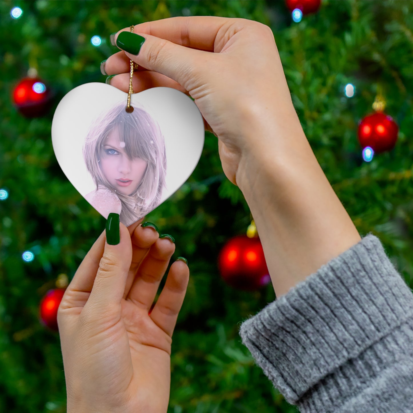 Taylor Swift Glamour In The Snow Ceramic Ornament