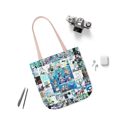 Hatsune Miku Album Cover Collage Polyester Canvas Tote Bag