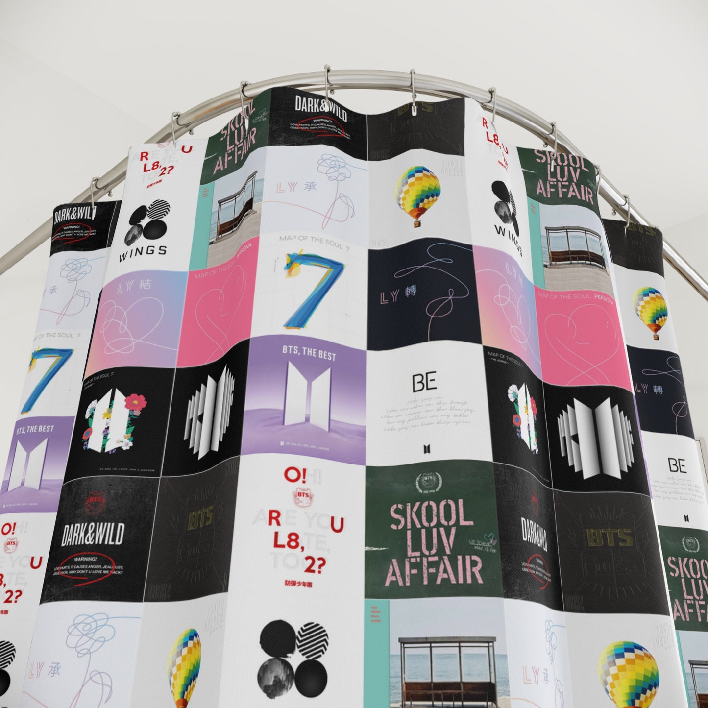 BTS Album Cover Art Collage Polyester Shower Curtain