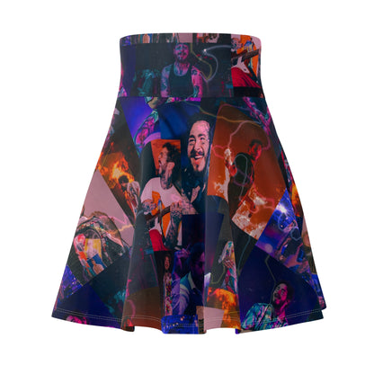 Post Malone Lightning Photo Collage Women's Skater Skater Skirt