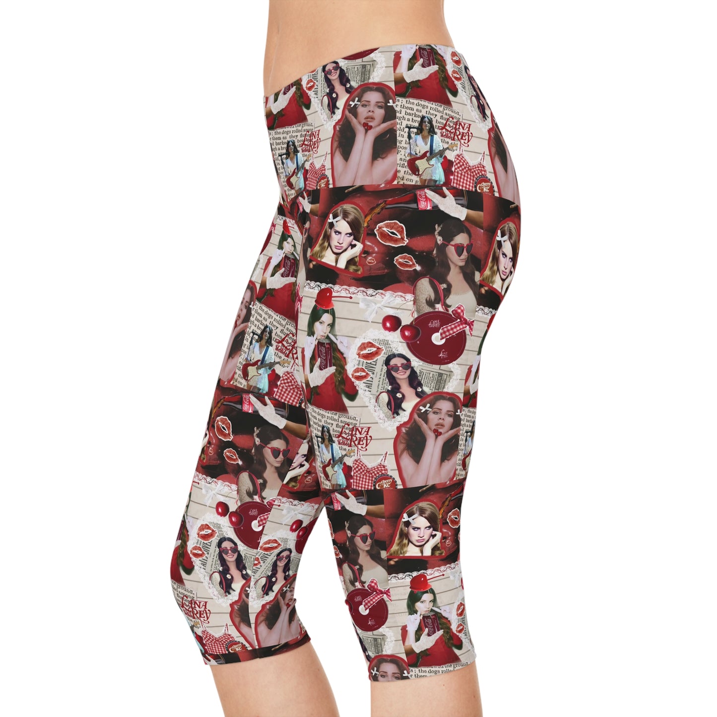 Lana Del Rey Cherry Coke Collage Women's Capri Leggings