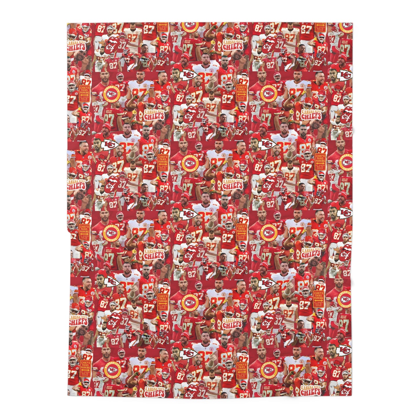 Travis Kelce Chiefs Red Collage Baby Swaddle Blanket