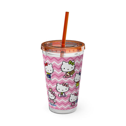 Hello Kitty Playtime Collage Sunsplash Tumbler with Straw