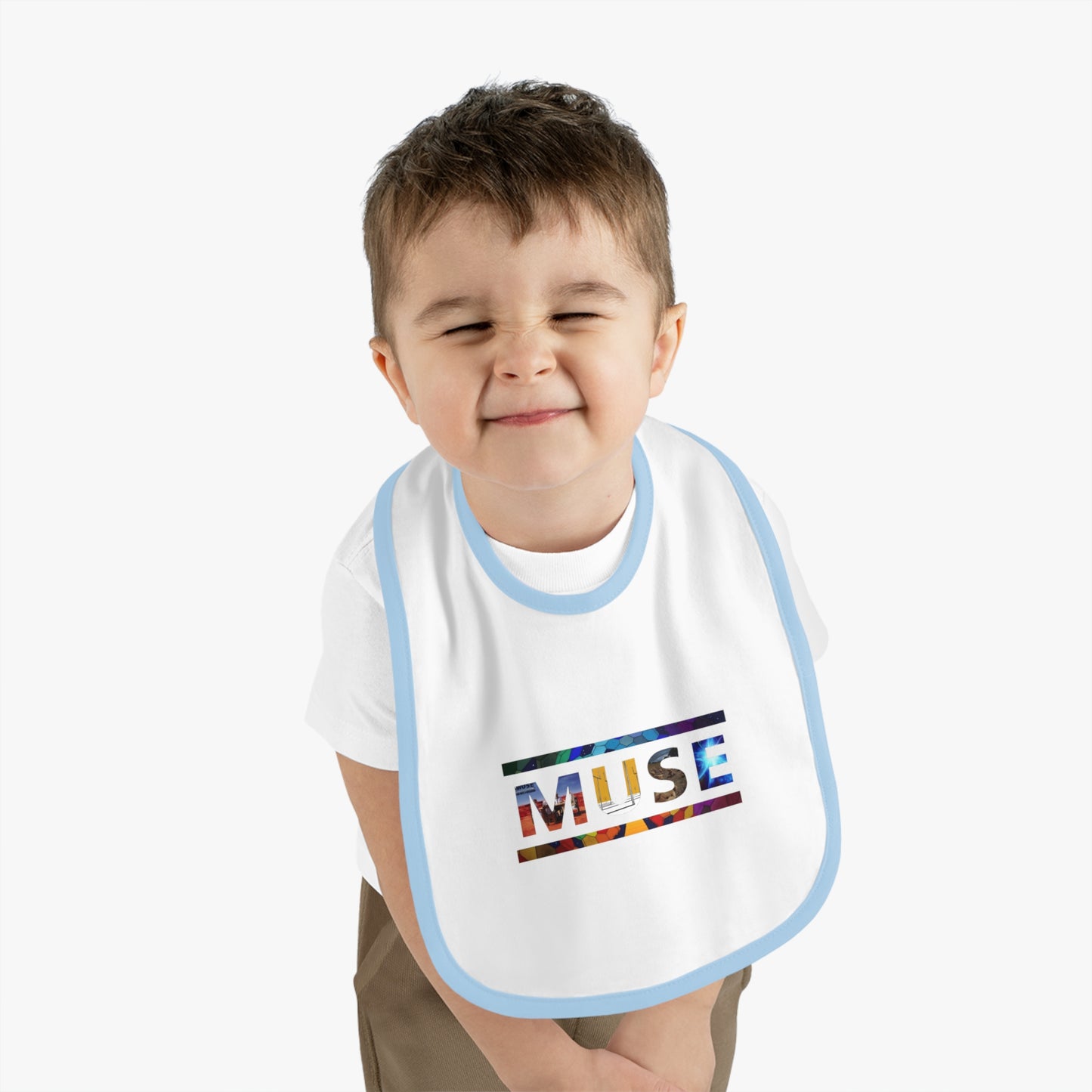 Muse Album Art Letters Baby Contrast Trim Jersey Bib