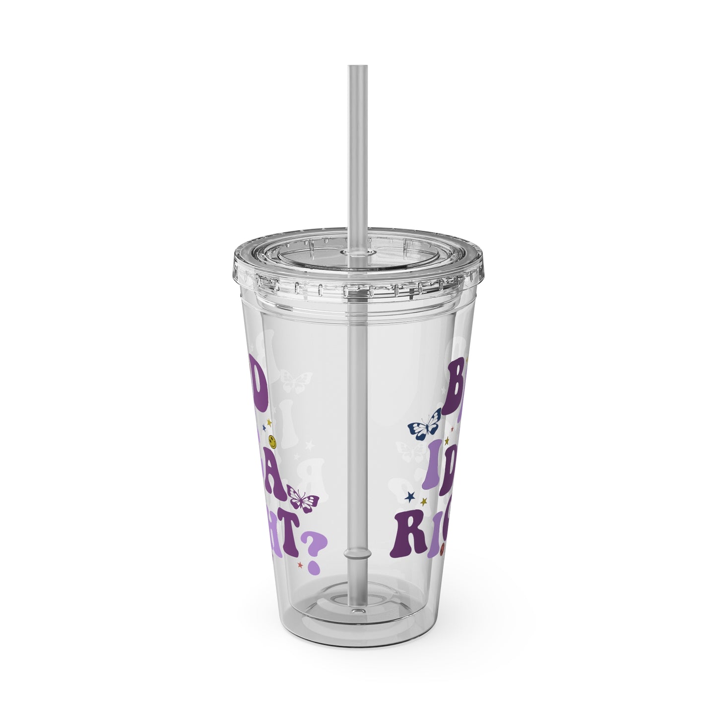 Olivia Rodrigo Bad Idea Right? Sunsplash Tumbler with Straw