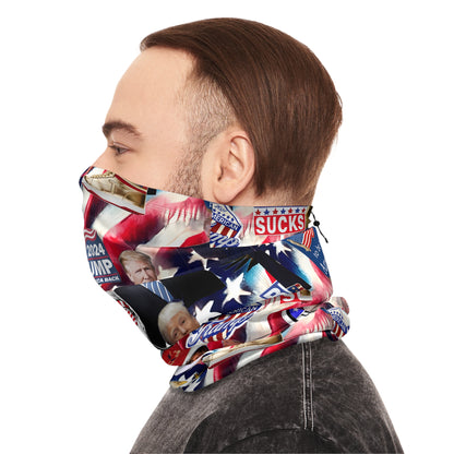 Donald Trump 2024 MAGA Montage Winter Neck Gaiter With Drawstring