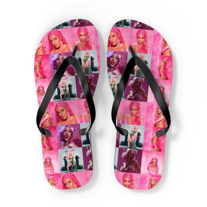 Doja Cat Hot Pink Mosaic Flip Flops