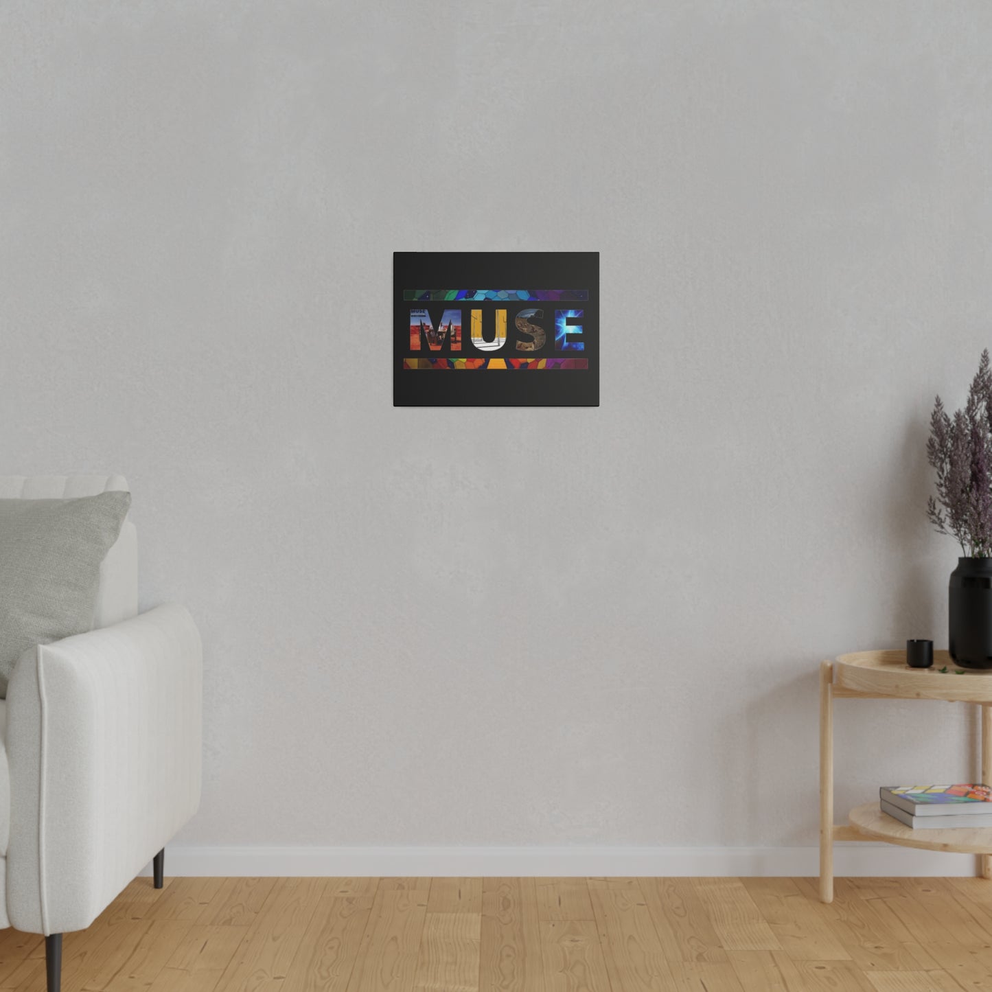 Muse Album Art Letters Thin Matte Stretched Canvas