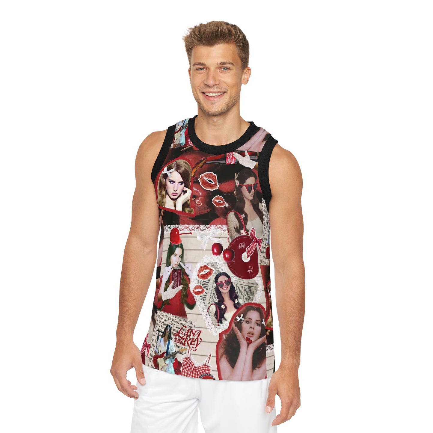 Lana Del Rey Cherry Coke Collage Unisex Basketball Jersey