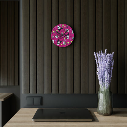 Kuromi Ice Cream Sundae Pattern Acrylic Wall Clock