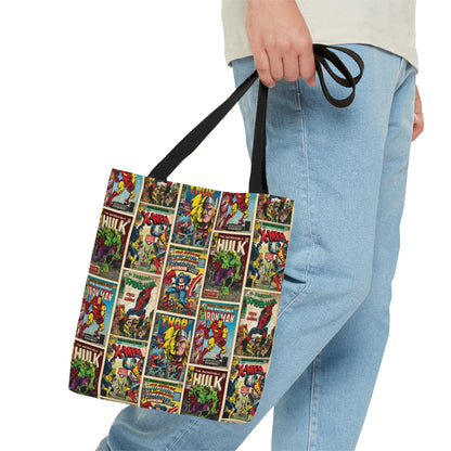 Marvel Comic Book Cover Collage Tote Bag